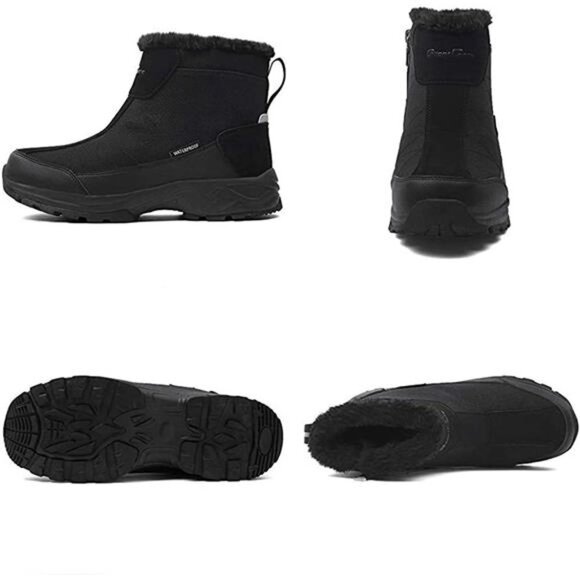 Men\'s Warm Snow Boots, Fur Lined Waterproof Winter Shoes main image 6